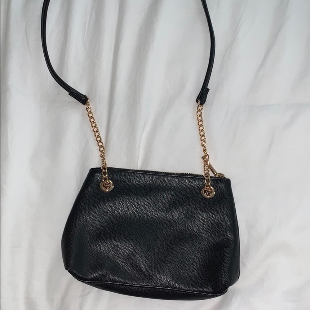 Faux Black Leather Purse